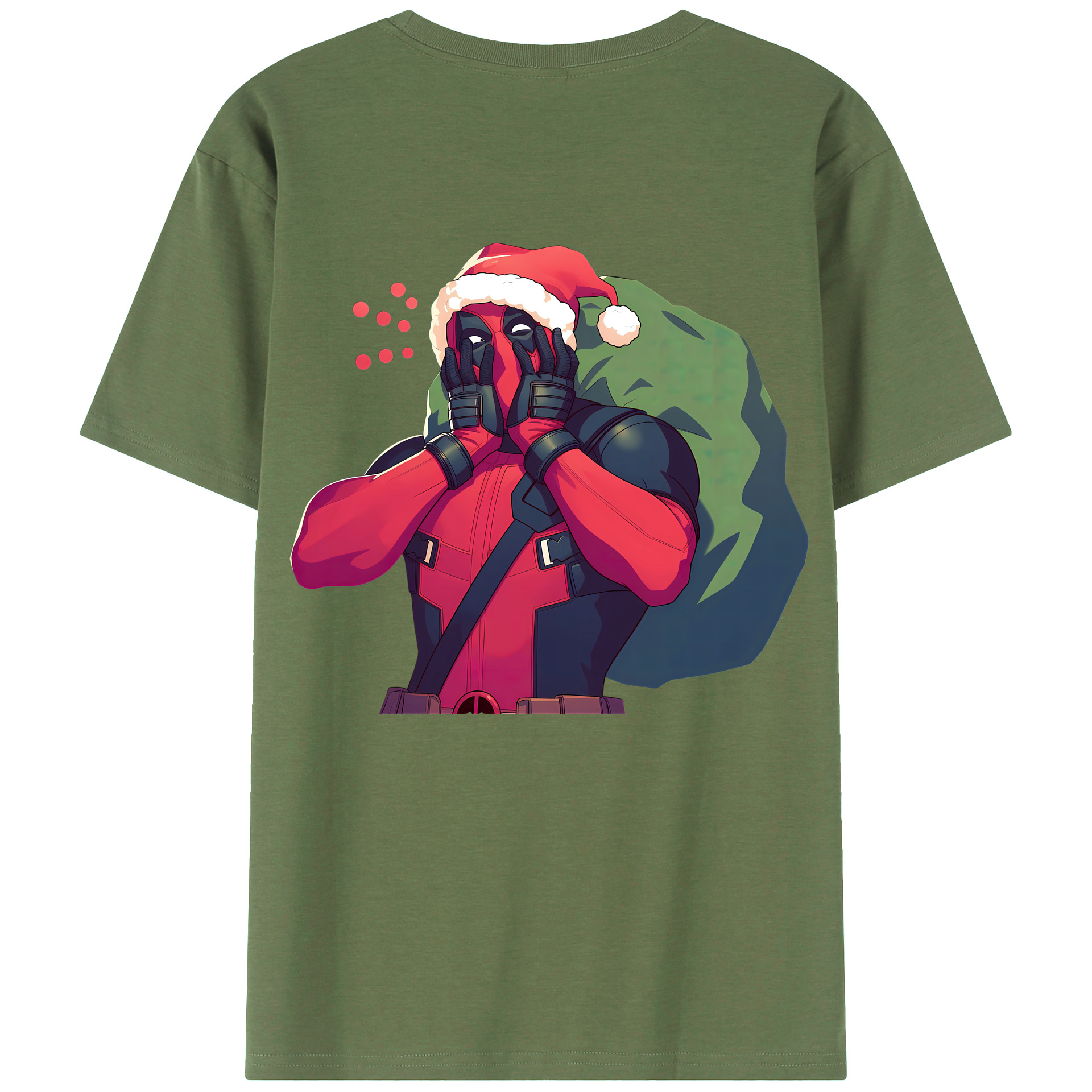 （画像用） Deadpool デッドプール 綿100％ メンズ半袖Tシャツ（バックプリント） 通気性